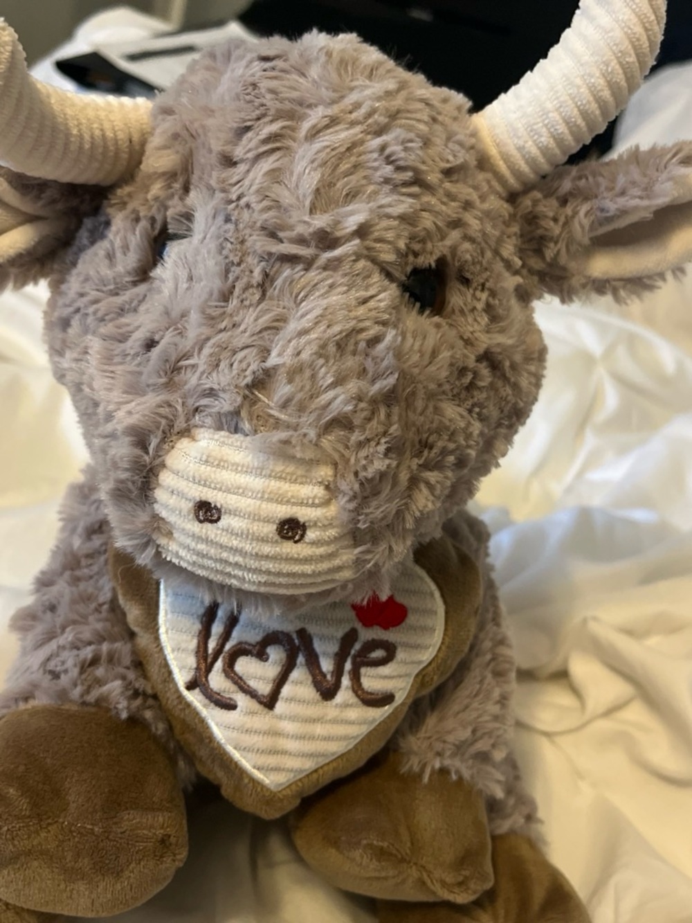Kids Plush Heart Scarf Jacket - Brown "Love"